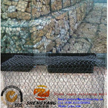 Contrôle inondation forte PVC enduit reno rock cages hexagonal fil tissé gabion maille barrière mur cages en pierre pour mur de soutènement